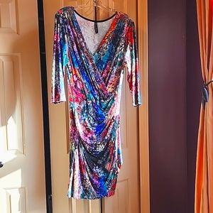 Women's Elana Kattan surplace ruched dress.